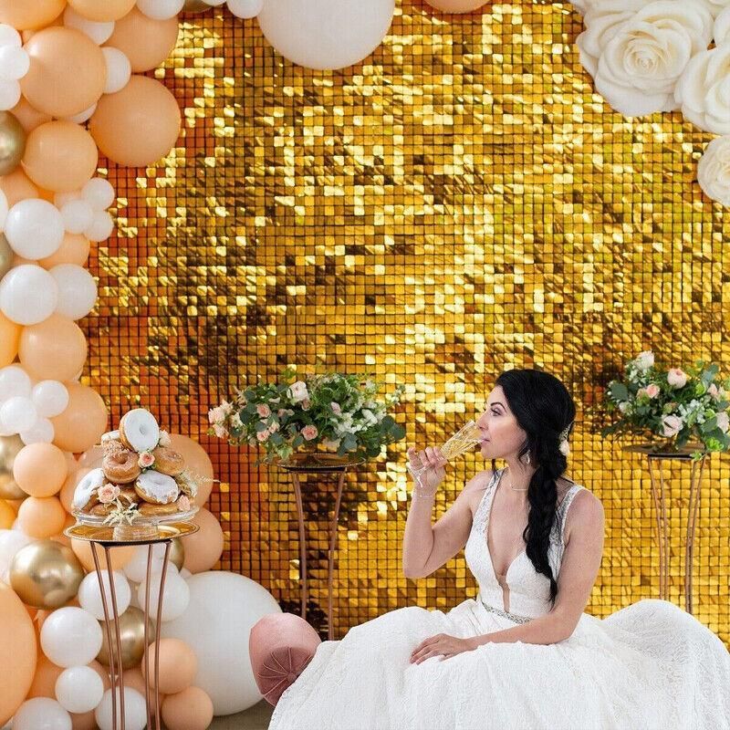 Rectangle Tinsel Curtain Shimmer Wall Backdrop 2M Length Party Decoration Sequin - Rose Gold V528-GLITTERBACKGROUND-ROSEGOLD767848