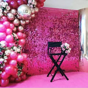 Rectangle Tinsel Curtain Shimmer Wall Backdrop 2M Length Party Decoration Sequin - Rose Red V528-GLITTERBACKGROUND-ROSERED-401957