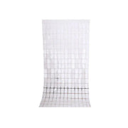Rectangle Tinsel Curtain Shimmer Wall Backdrop 2M Length Party Decoration Sequin - White V528-GLITTERBACKGROUND-WHITE-957838