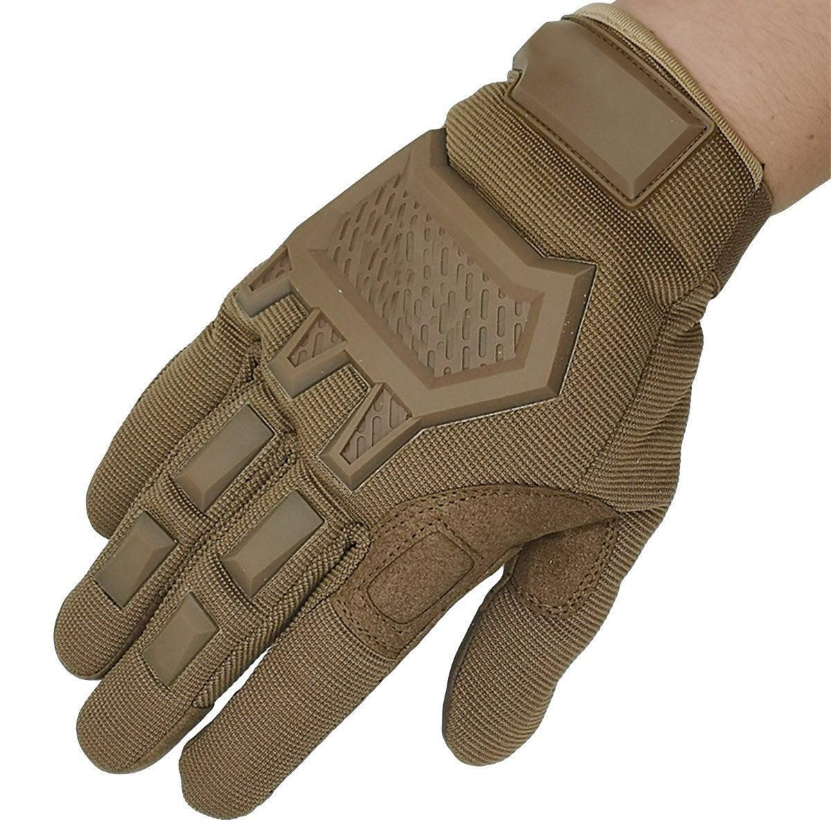 Tactical Full Finger Motorcycle Training Touchscreen Outdoor Sports Gloves - Khaki-XL V528-GLOVES-KHAKI-XL-294158