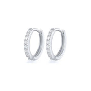 7sizes Hoop Earring Silver Zirconia Ear Huggie Hoop Cartilage Piercing Jewellery - Gold-10mm V528-GO-10-454538