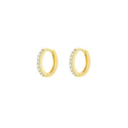 7sizes Hoop Earring Silver Zirconia Ear Huggie Hoop Cartilage Piercing Jewellery - Gold-10mm V528-GO-10-454538