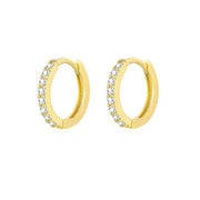 7sizes Hoop Earring Silver Zirconia Ear Huggie Hoop Cartilage Piercing Jewellery - Gold-10mm V528-GO-10-454538