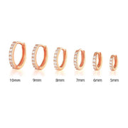 7sizes Hoop Earring Silver Zirconia Ear Huggie Hoop Cartilage Piercing Jewellery - Gold-9mm V528-GO-9-320144