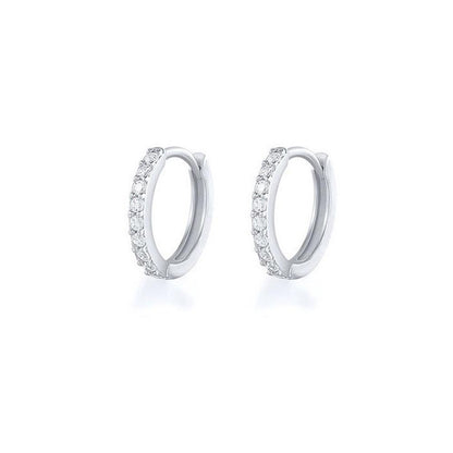 7sizes Hoop Earring Silver Zirconia Ear Huggie Hoop Cartilage Piercing Jewellery - Gold-9mm V528-GO-9-320144
