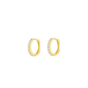 7sizes Hoop Earring Silver Zirconia Ear Huggie Hoop Cartilage Piercing Jewellery - Gold-9mm V528-GO-9-320144