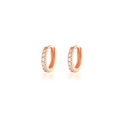 7sizes Hoop Earring Silver Zirconia Ear Huggie Hoop Cartilage Piercing Jewellery - Gold-9mm V528-GO-9-320144