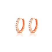 7sizes Hoop Earring Silver Zirconia Ear Huggie Hoop Cartilage Piercing Jewellery - Gold-9mm V528-GO-9-320144