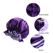 Womens Satin Sleep Cap Bonnet Elastic Wide Band Hair Sleeping Hat - Gold V528-GOCOLOUR-GOLD89558