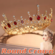 Vintage Princess Wedding Crown Hair Accessories Bridal Round Tiara Headpiece V528-GOLDEN-CROWN-572245