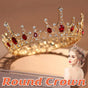 Vintage Princess Wedding Crown Hair Accessories Bridal Round Tiara Headpiece V528-GOLDEN-CROWN-572245