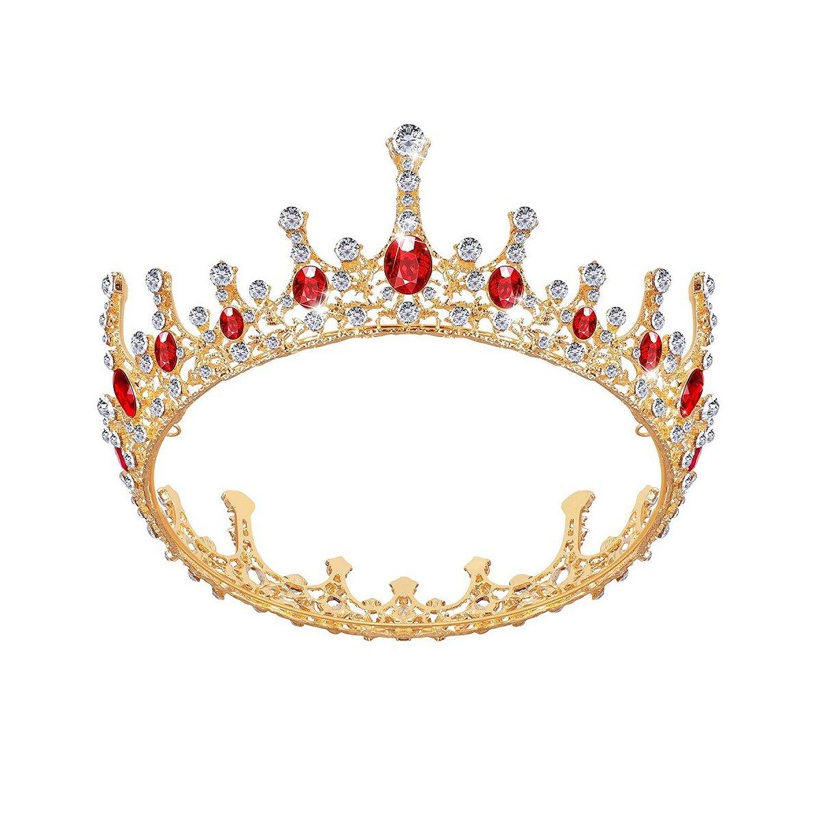 Vintage Princess Wedding Crown Hair Accessories Bridal Round Tiara Headpiece V528-GOLDEN-CROWN-572245