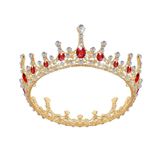 Vintage Princess Wedding Crown Hair Accessories Bridal Round Tiara Headpiece V528-GOLDEN-CROWN-572245