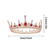 Vintage Princess Wedding Crown Hair Accessories Bridal Round Tiara Headpiece V528-GOLDEN-CROWN-572245