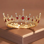 Vintage Princess Wedding Crown Hair Accessories Bridal Round Tiara Headpiece V528-GOLDEN-CROWN-572245