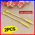 2PCS Gold Mini Scoop Spoon Metal Powder Spatula for Kitchen Craft or Resin Use V528-GOLDSPOON-2PCS-322691