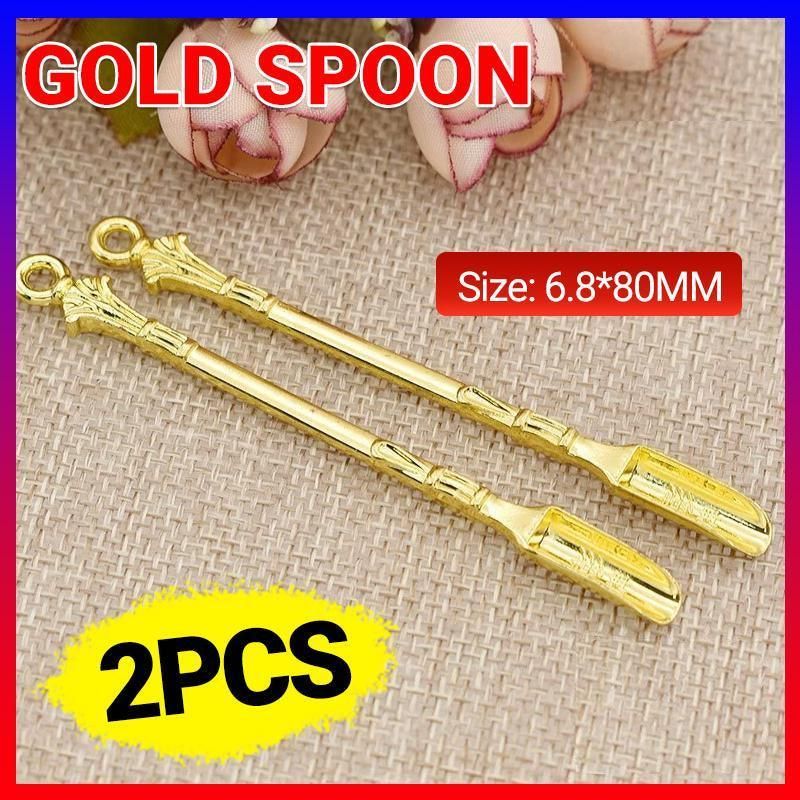 2PCS Gold Mini Scoop Spoon Metal Powder Spatula for Kitchen Craft or Resin Use V528-GOLDSPOON-2PCS-322691