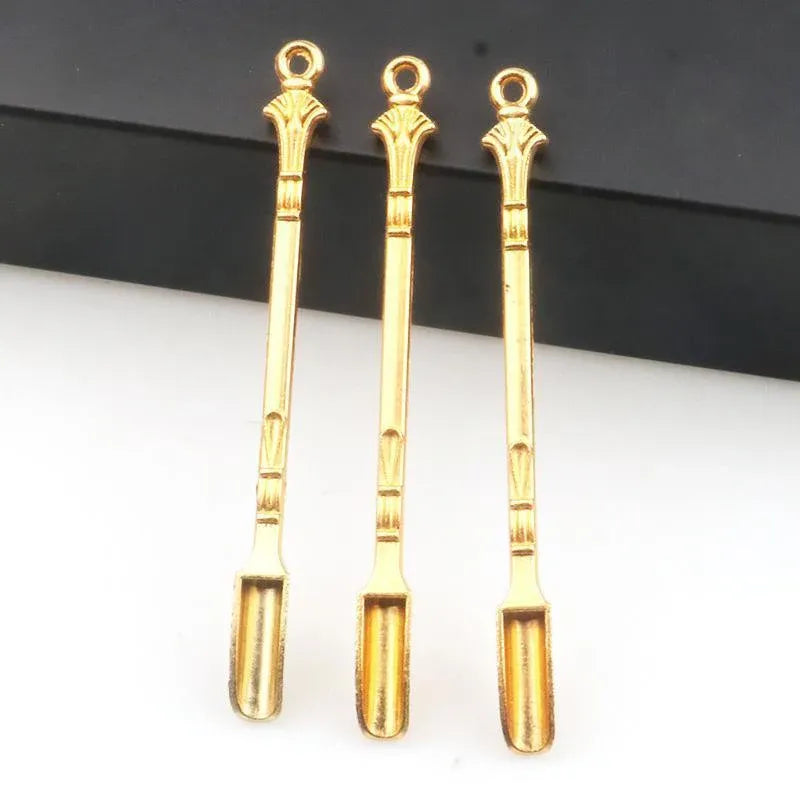 2PCS Gold Mini Scoop Spoon Metal Powder Spatula for Kitchen Craft or Resin Use V528-GOLDSPOON-2PCS-322691