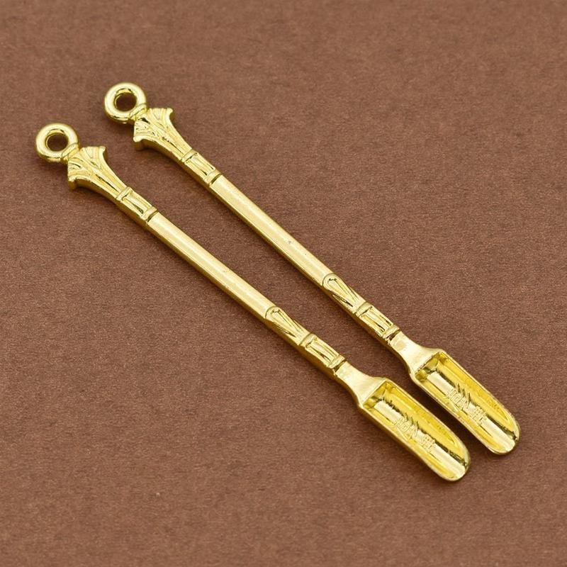 2PCS Gold Mini Scoop Spoon Metal Powder Spatula for Kitchen Craft or Resin Use V528-GOLDSPOON-2PCS-322691