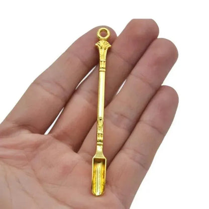 2PCS Gold Mini Scoop Spoon Metal Powder Spatula for Kitchen Craft or Resin Use V528-GOLDSPOON-2PCS-322691