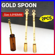 2PCS Gold Mini Scoop Spoon Metal Powder Spatula for Kitchen Craft or Resin Use V528-GOLDSPOON-2PCS-322691