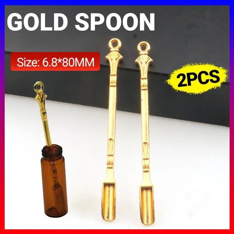 2PCS Gold Mini Scoop Spoon Metal Powder Spatula for Kitchen Craft or Resin Use V528-GOLDSPOON-2PCS-322691