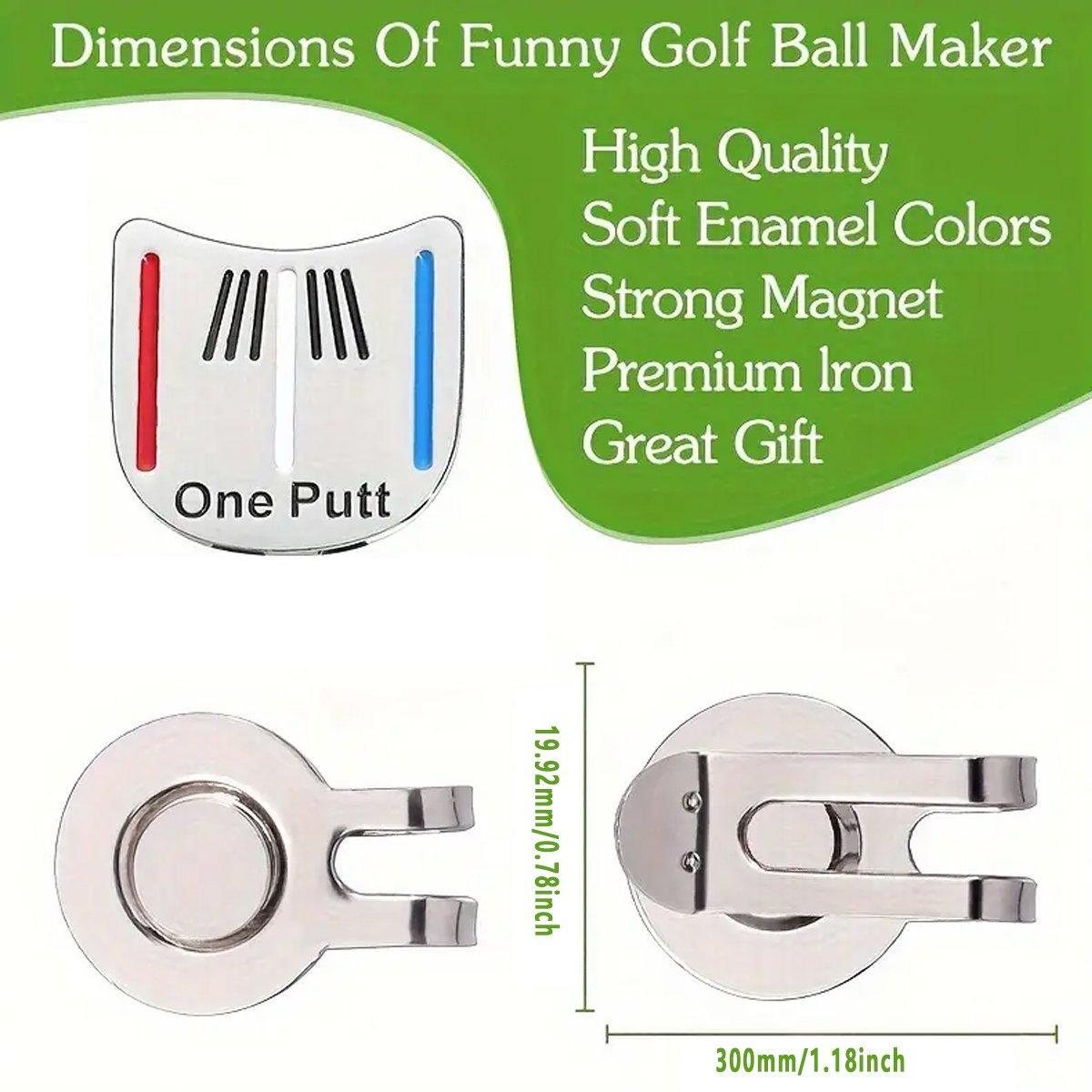 Golf Ball Marker Metal With Hat Clip Golf Training Aid Outdoor Sport Aiming Tool V528-GOLF-HAT-CLIP-SILVER-913574