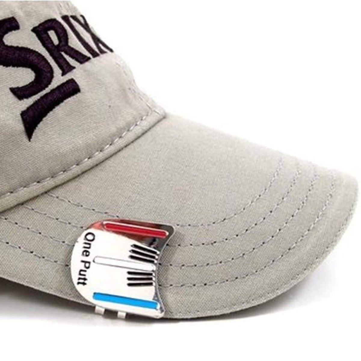 Golf Ball Marker Metal With Hat Clip Golf Training Aid Outdoor Sport Aiming Tool V528-GOLF-HAT-CLIP-SILVER-913574