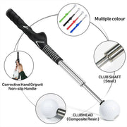 Golf Swing Training Aid Telescopic Impact Sound Stick Exercise Tool for Practice - Black V528-GOLF-TELESCOPIC-SWING-BLACK-497981