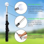 Golf Swing Training Aid Telescopic Impact Sound Stick Exercise Tool for Practice - Black V528-GOLF-TELESCOPIC-SWING-BLACK-497981