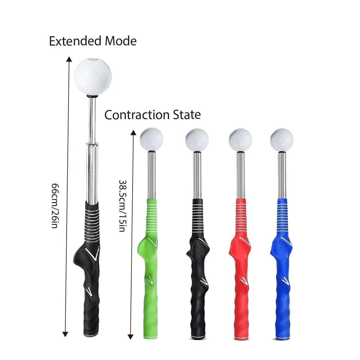 Golf Swing Training Aid Telescopic Impact Sound Stick Exercise Tool for Practice - Red V528-GOLF-TELESCOPIC-SWING-RED-771776