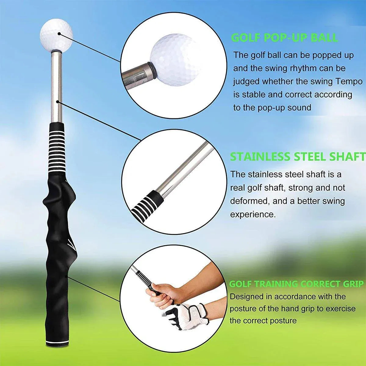 Golf Swing Training Aid Telescopic Impact Sound Stick Exercise Tool for Practice - Red V528-GOLF-TELESCOPIC-SWING-RED-771776