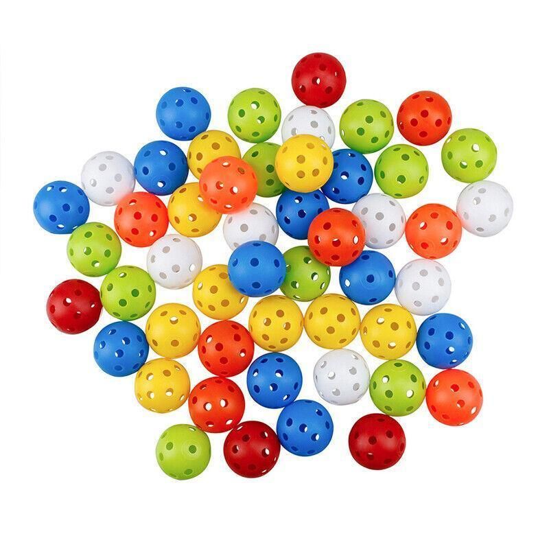 50PCS Plastic Whiffle Airflow Hollow Golf Practice Training Balls Golf Sport V528-GOLFBALL-50PCS-374510