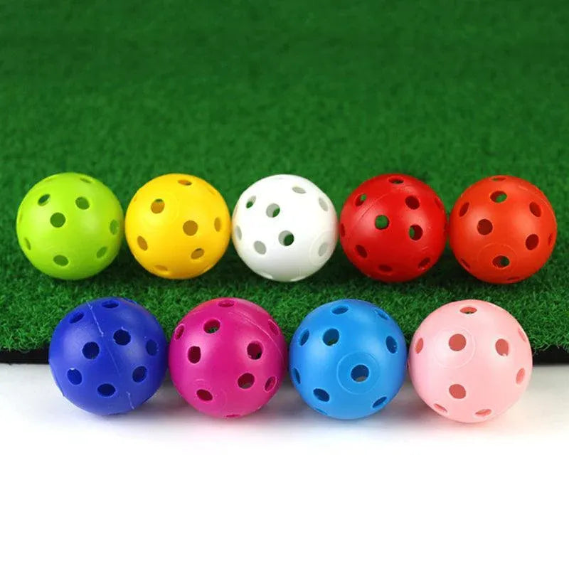 50PCS Plastic Whiffle Airflow Hollow Golf Practice Training Balls Golf Sport V528-GOLFBALL-50PCS-374510