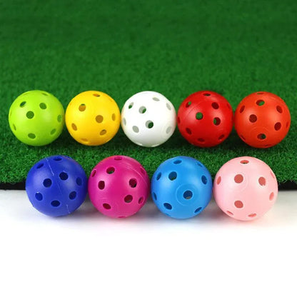 50PCS Plastic Whiffle Airflow Hollow Golf Practice Training Balls Golf Sport V528-GOLFBALL-50PCS-374510
