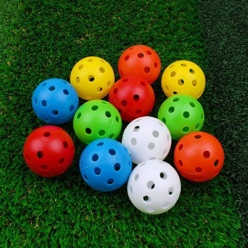 50PCS Plastic Whiffle Airflow Hollow Golf Practice Training Balls Golf Sport V528-GOLFBALL-50PCS-374510