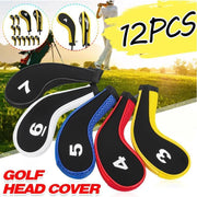 12Pcs Golf Head Cover Iron Putter Driver Headcover Protective Set Club Covers - Red V528-GOLFCLUBCAPS-RED-12PCS-225395