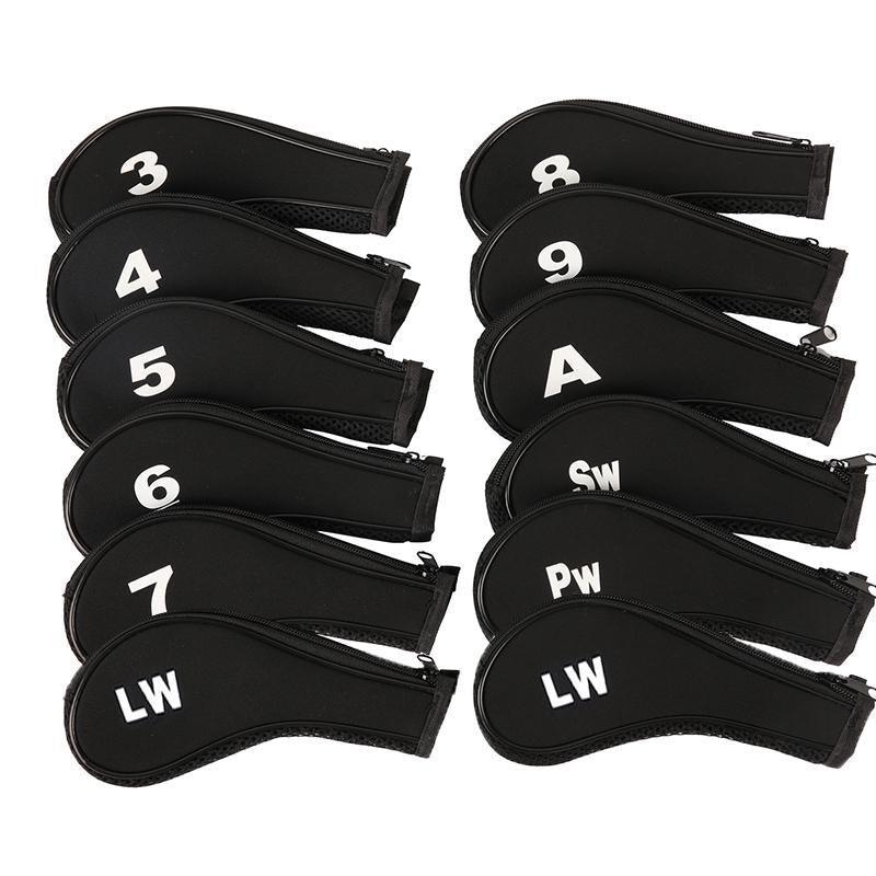 12Pcs Golf Head Cover Iron Putter Driver Headcover Protective Set Club Covers - Red V528-GOLFCLUBCAPS-RED-12PCS-225395