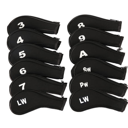 12Pcs Golf Head Cover Iron Putter Driver Headcover Protective Set Club Covers - Red V528-GOLFCLUBCAPS-RED-12PCS-225395