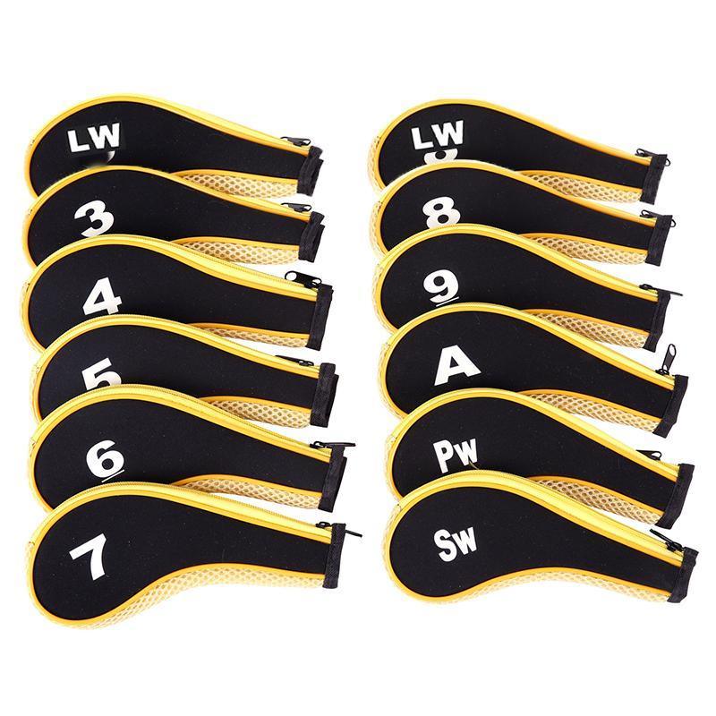 12Pcs Golf Head Cover Iron Putter Driver Headcover Protective Set Club Covers - Red V528-GOLFCLUBCAPS-RED-12PCS-225395