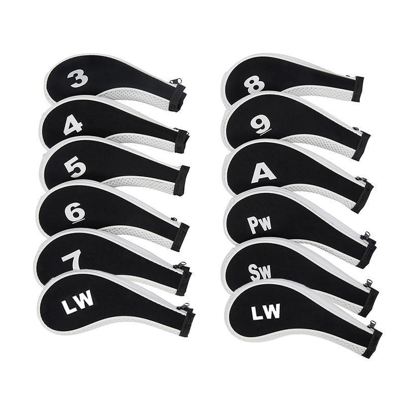 12Pcs Golf Head Cover Iron Putter Driver Headcover Protective Set Club Covers - Red V528-GOLFCLUBCAPS-RED-12PCS-225395