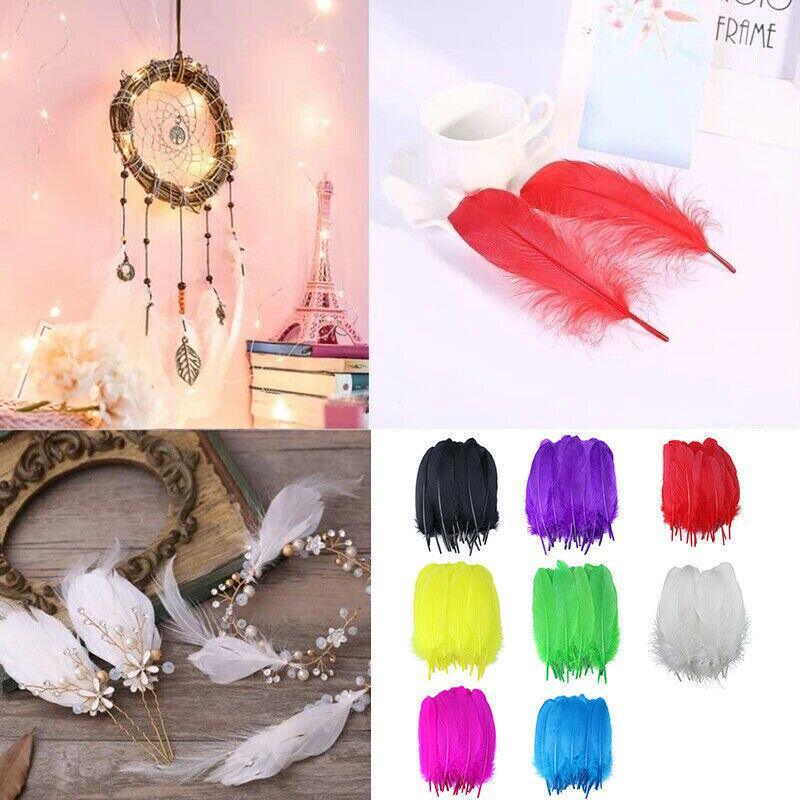 50X Craft Feathers Goose Feather Diy Art Party Decoration Wedding Dream Catcher - Green V528-GOOSEFEATHER-GREEN-610554