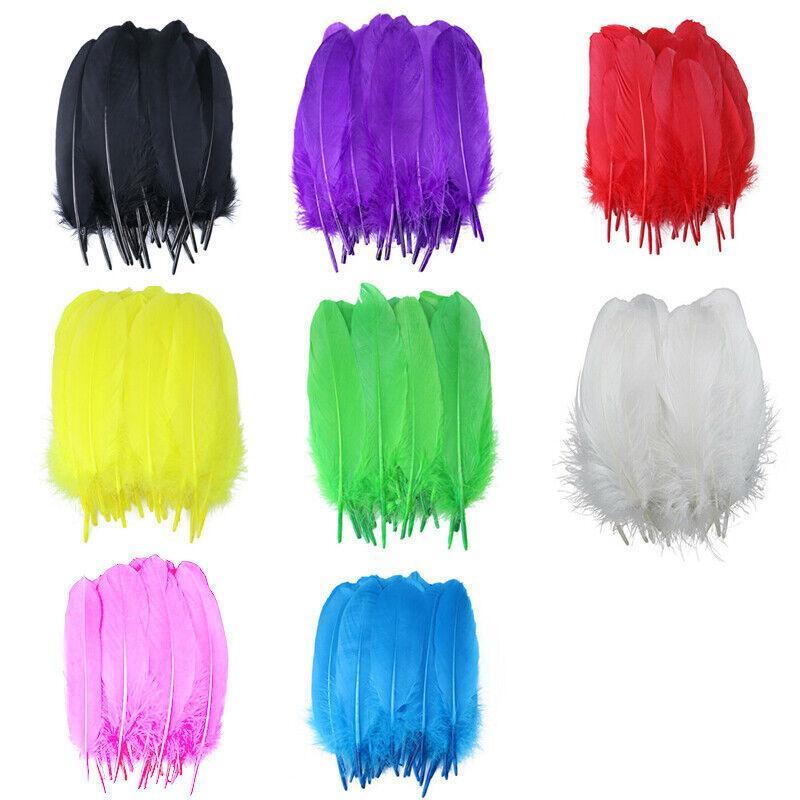 50X Craft Feathers Goose Feather Diy Art Party Decoration Wedding Dream Catcher - Red V528-GOOSEFEATHER-RED-804633