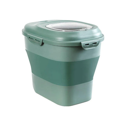 Large Capacity Pet Food Storage Box Foldable Design with Seal Lid - Green V528-GRAIN-PAIL-GREEN-663199