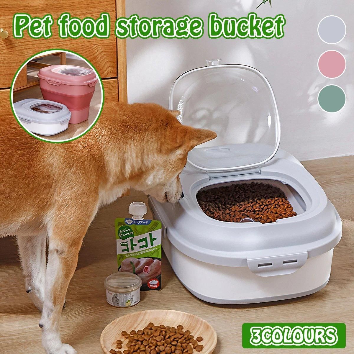 Large Capacity Pet Food Storage Box Foldable Design with Seal Lid - Green V528-GRAIN-PAIL-GREEN-663199