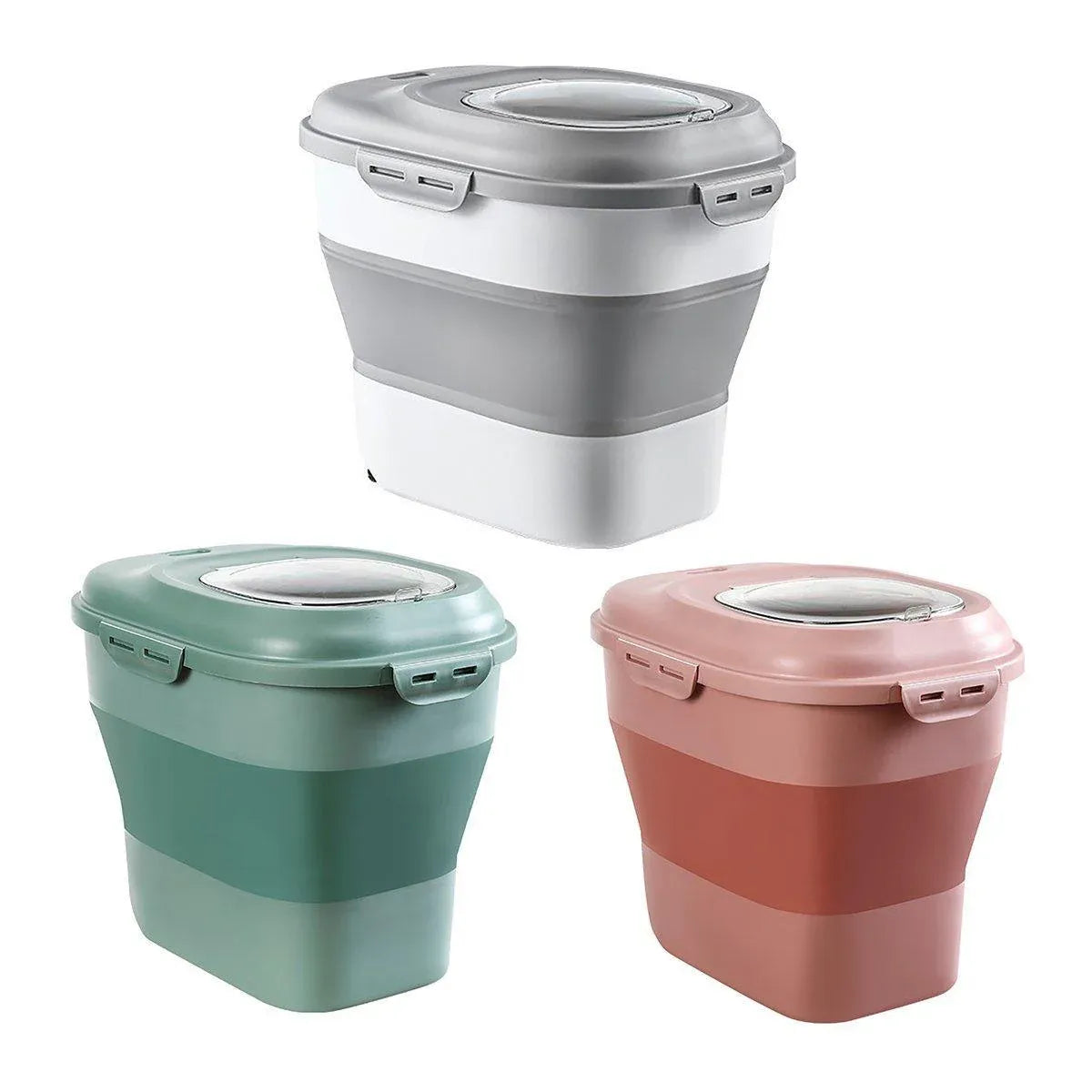 Large Capacity Pet Food Storage Box Foldable Design with Seal Lid - Green V528-GRAIN-PAIL-GREEN-663199