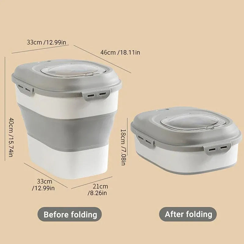 Large Capacity Pet Food Storage Box Foldable Design with Seal Lid - Green V528-GRAIN-PAIL-GREEN-663199
