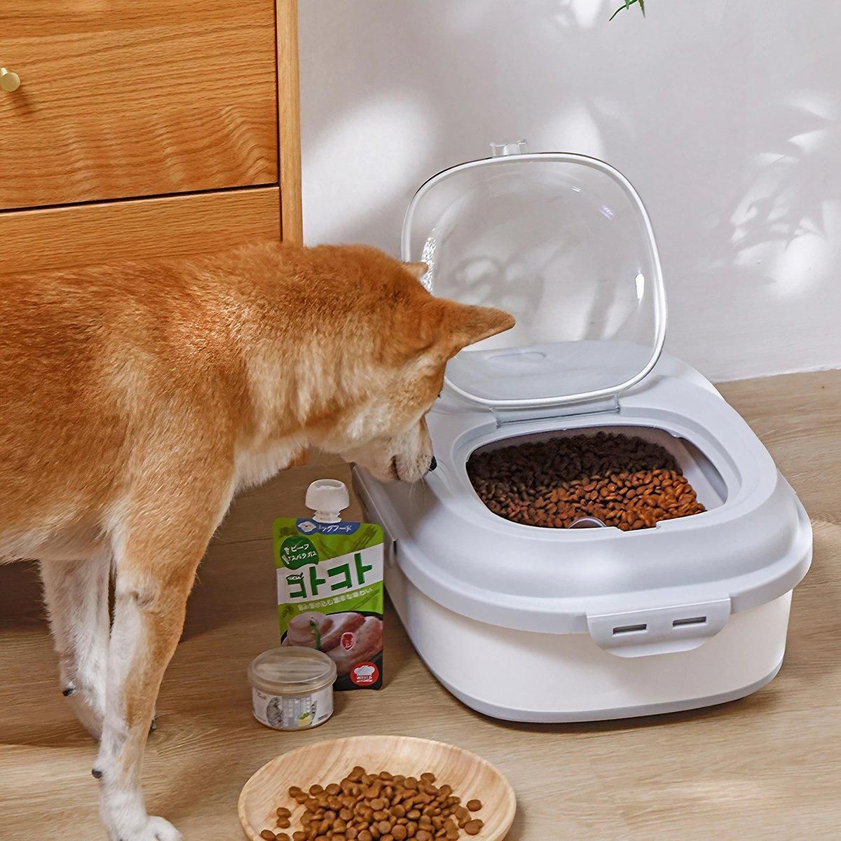 Large Capacity Pet Food Storage Box Foldable Design with Seal Lid - Green V528-GRAIN-PAIL-GREEN-663199