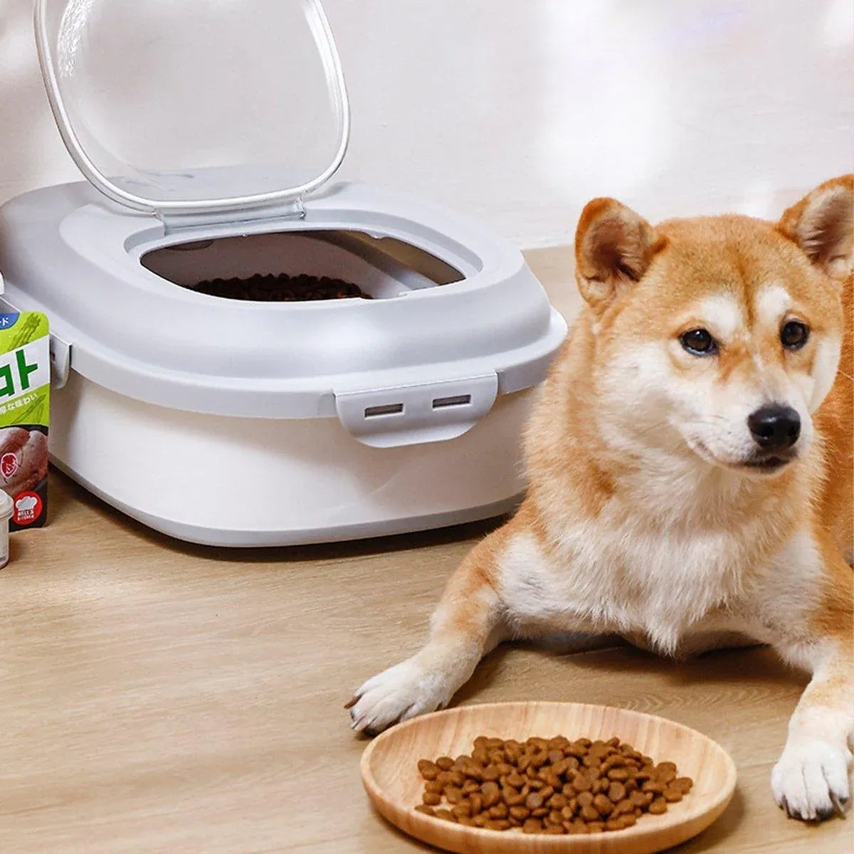 Large Capacity Pet Food Storage Box Foldable Design with Seal Lid - Green V528-GRAIN-PAIL-GREEN-663199