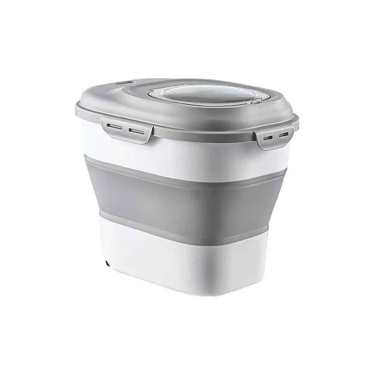 Large Capacity Pet Food Storage Box Foldable Design with Seal Lid - Grey V528-GRAIN-PAIL-GREY-707163